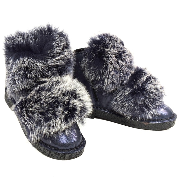 ALESSANDRO DI MARIABlue Soft Leather Bootie